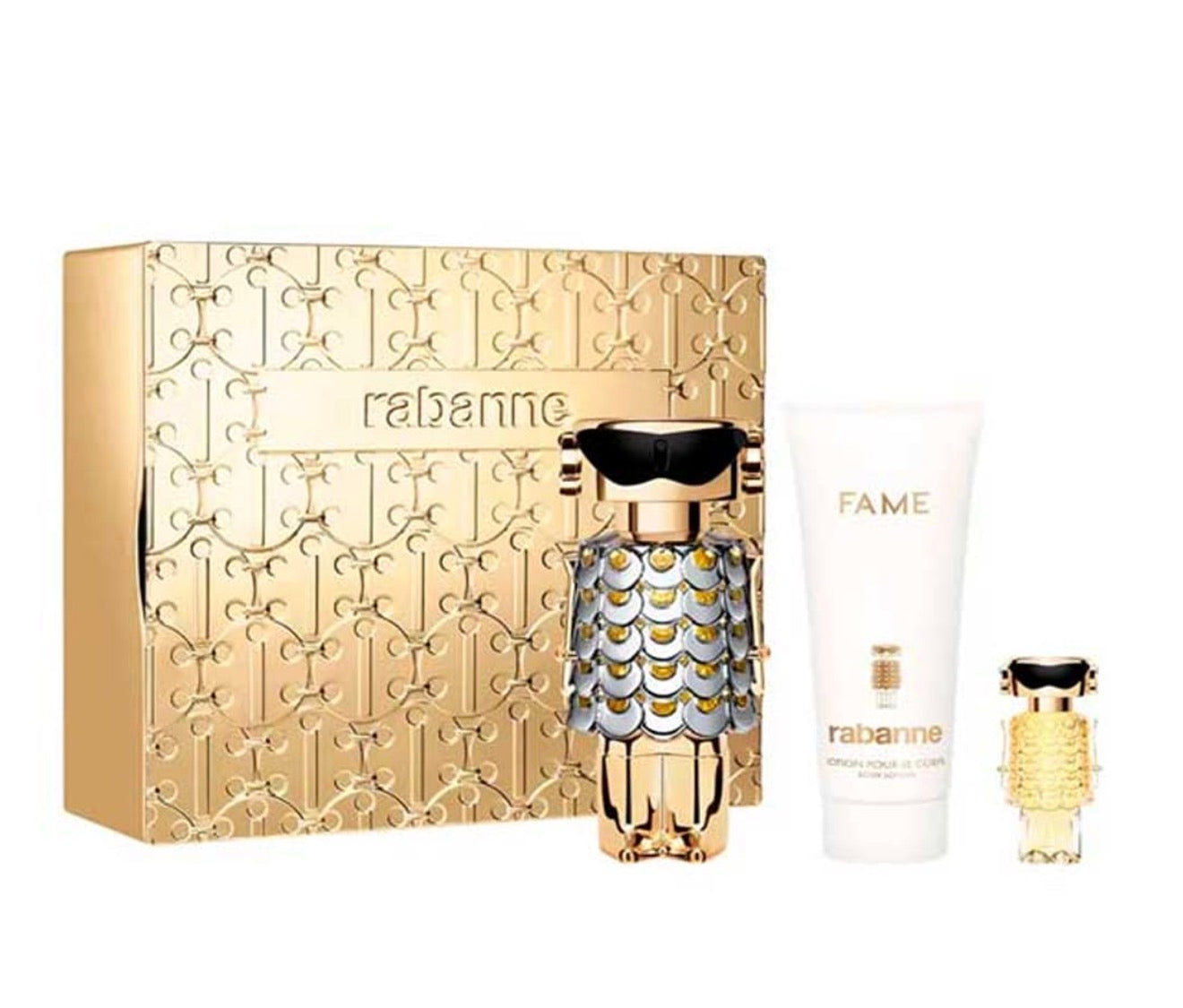 Fame Gift set EDP 2.7oz, Lotion 3.4 oz , EDP 0.34 oz by Paco Rabanne for woman